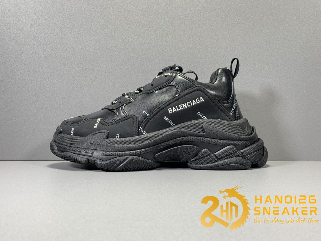 Balenciaga Triple S Black Like Auth PLUS+ Đen Text Balen