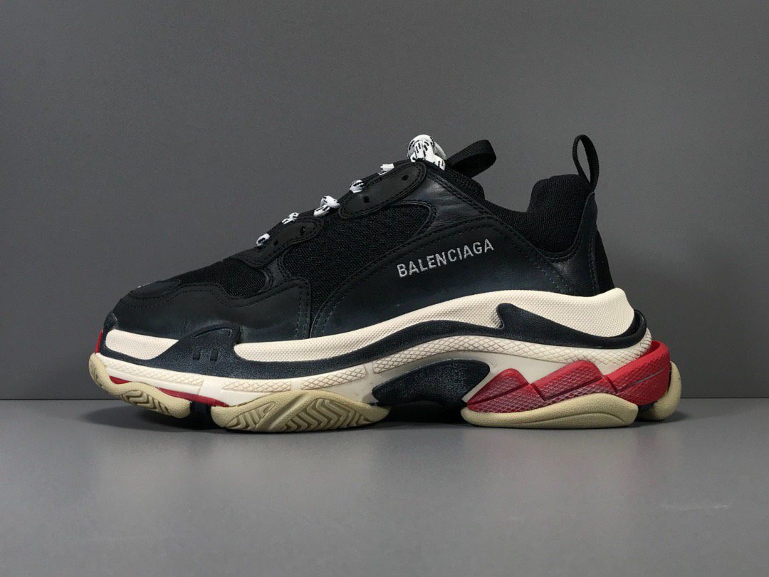 Balenciaga Triple S Like Auth Rep 11 Chất Lượng Tốt Nhất đen đỏ