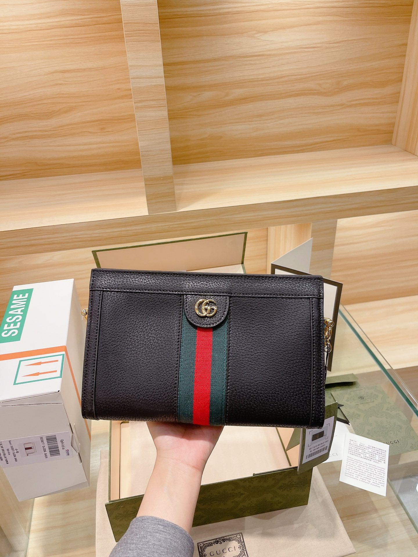 Gucci White small Ophidia shoulder bag 