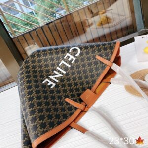 CELINE SMALL BUCKET IN TRIOMPHE CANVAS AND CALFSKIN WHITE