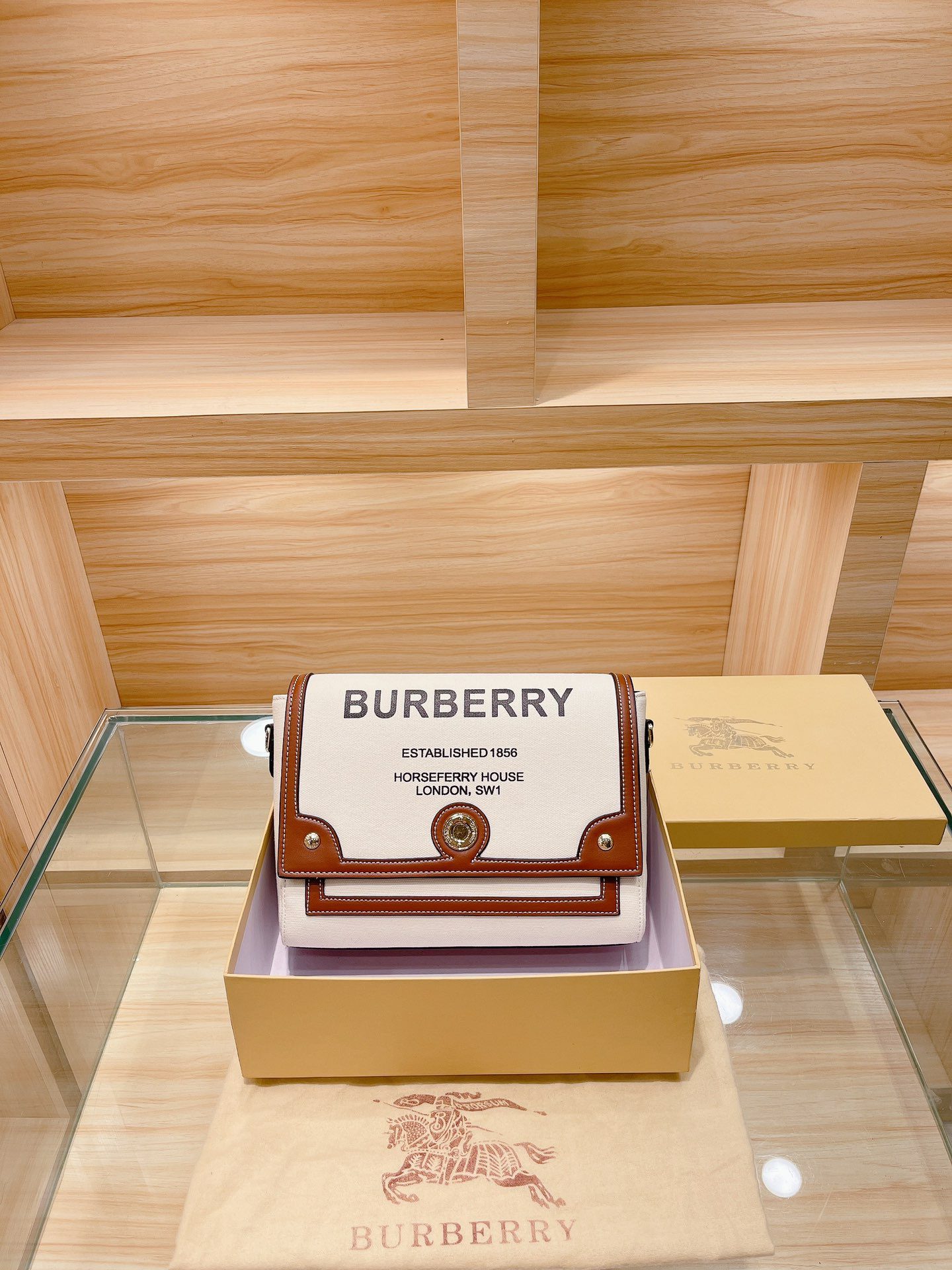 Burberry Horseferry Print Canvas Note Crossbody Bag