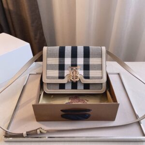 Burberry Small Check Canvas and Leather TB BagPrice