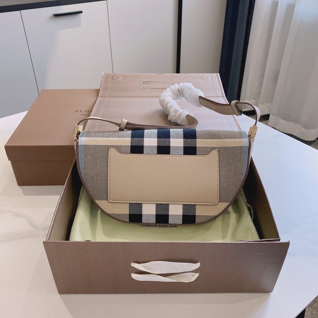 Burberry Small Check Canvas and Leather Olympia BagPrice