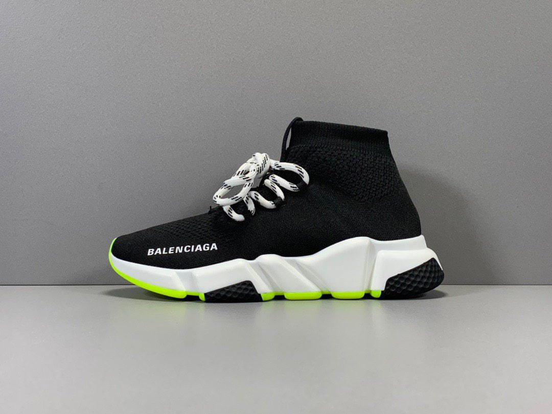 Balenciaga Speed Trainer Trắng đen Xanh Có Dây Buộc Like Auth Siêu Cấp