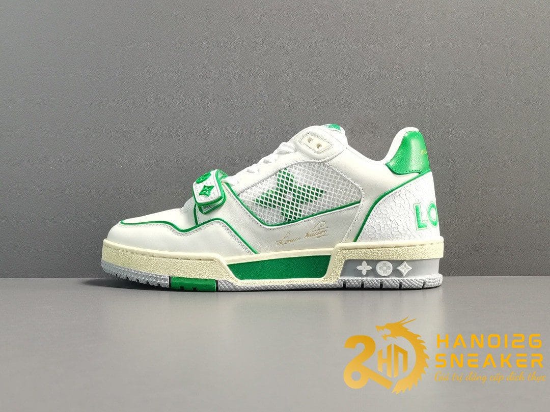 Giày Sneaker LV Louis Vuitton Trainer Green White Like Auth
