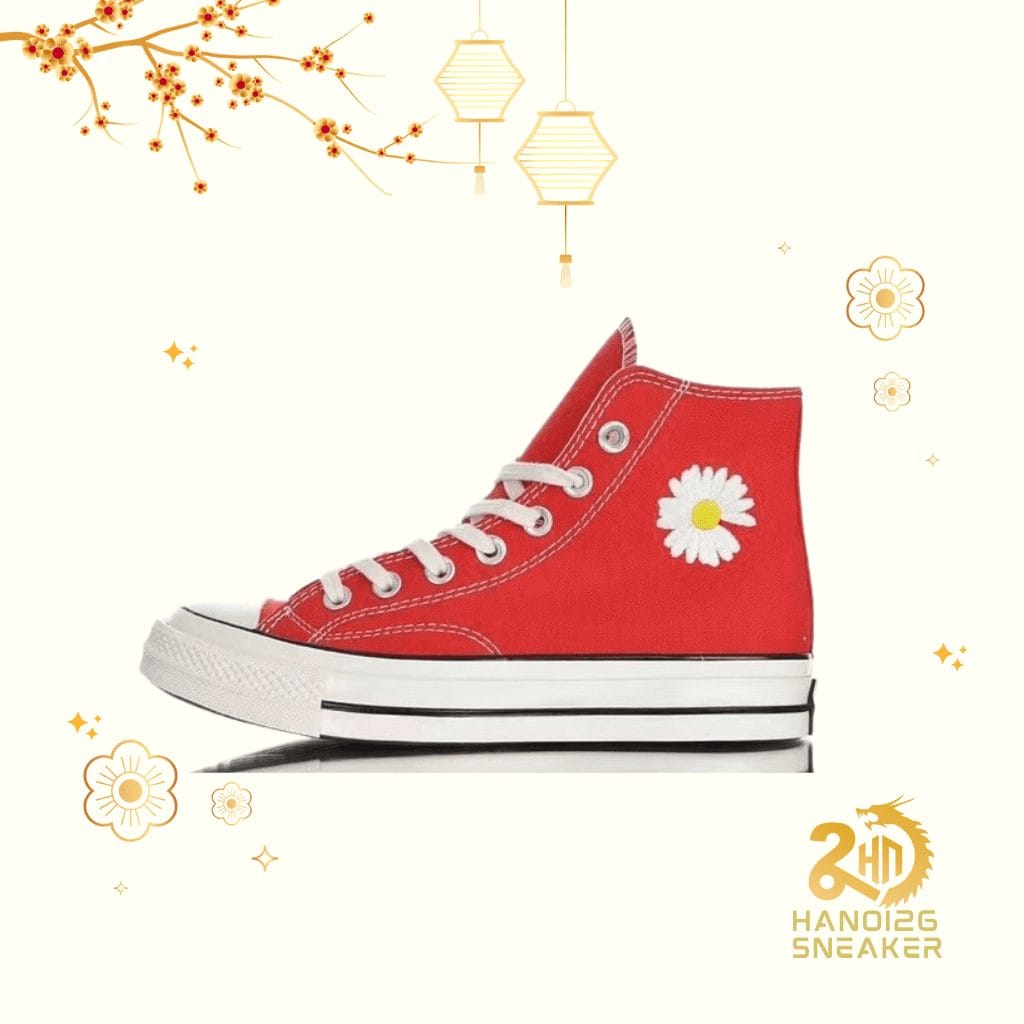 Giày Sneaker PEACEMINUSONE X Converse 1970s đỏ hoa cúc