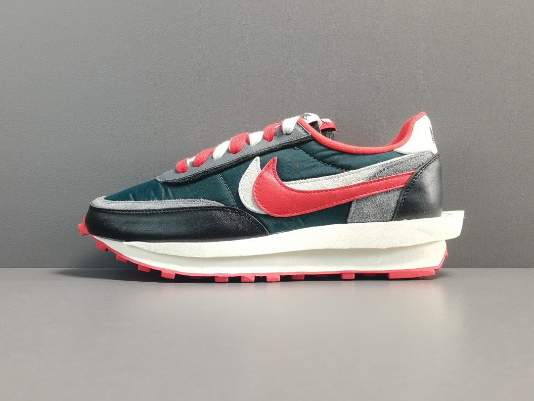 Sacai X Nike LDWaffle Midnight Spruce And University Red
