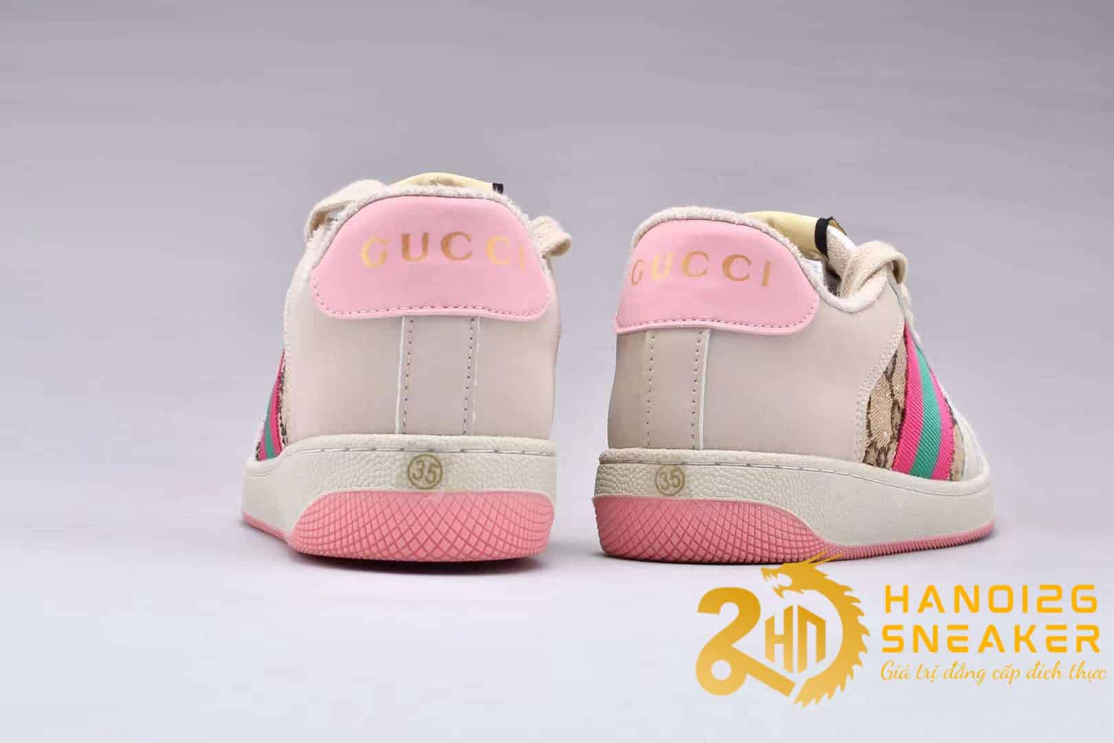 Giày Sneaker Gucci Screener Distressed Pink đẹp