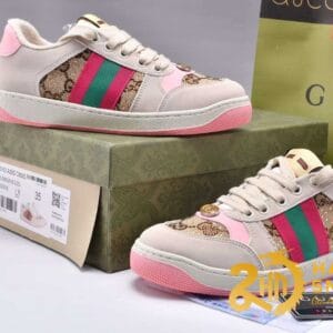 Giày Sneaker Gucci Screener Distressed Pink Siêu đẹp