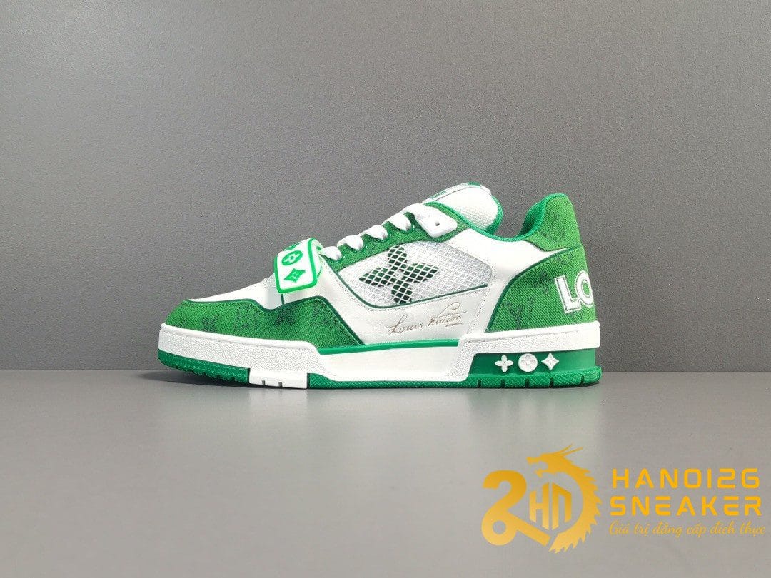 Giày LV Louis Vuitton Trainer Xanh 4 Cánh Like Auth