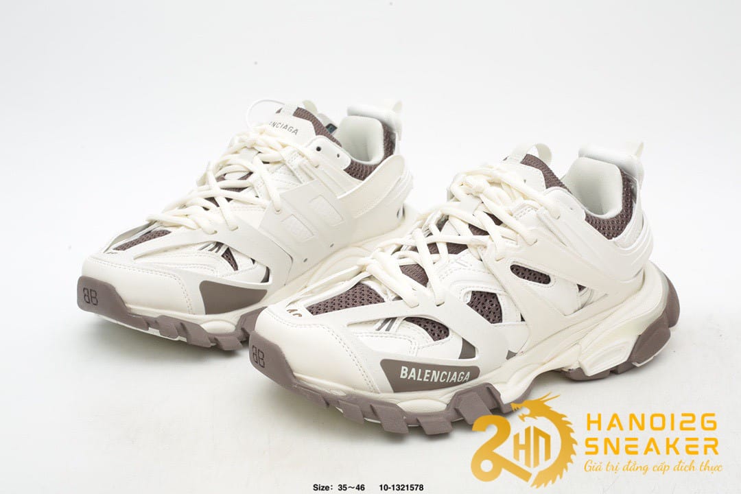 Giày Balenciaga Track Med Grey & Eggshell Trắng Nâu