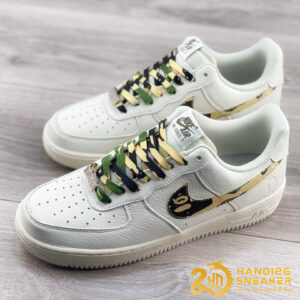 Giày Bape X Nike Air Force 1 07 Low White Black Camo (4)
