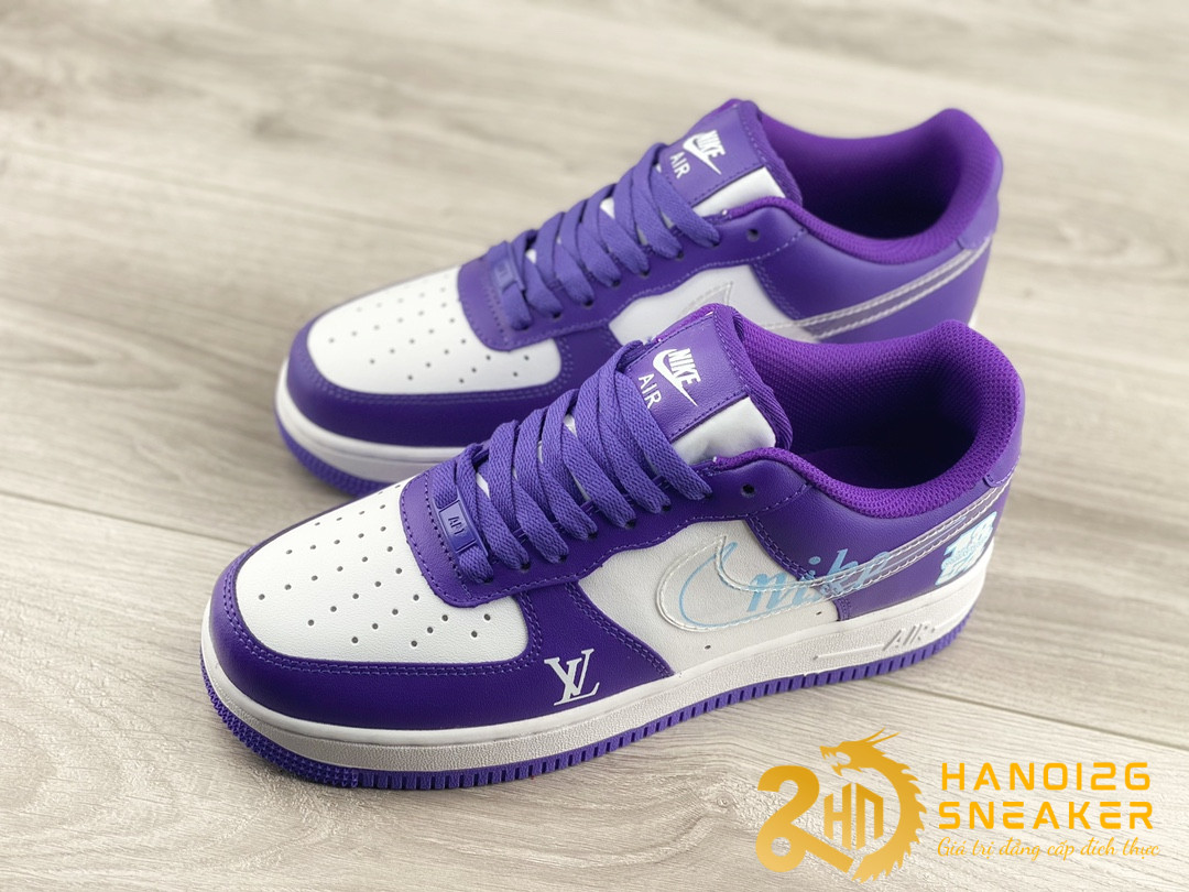Giày LV X Top Nike Air Force 1 07 Low Dark Purple White (4)
