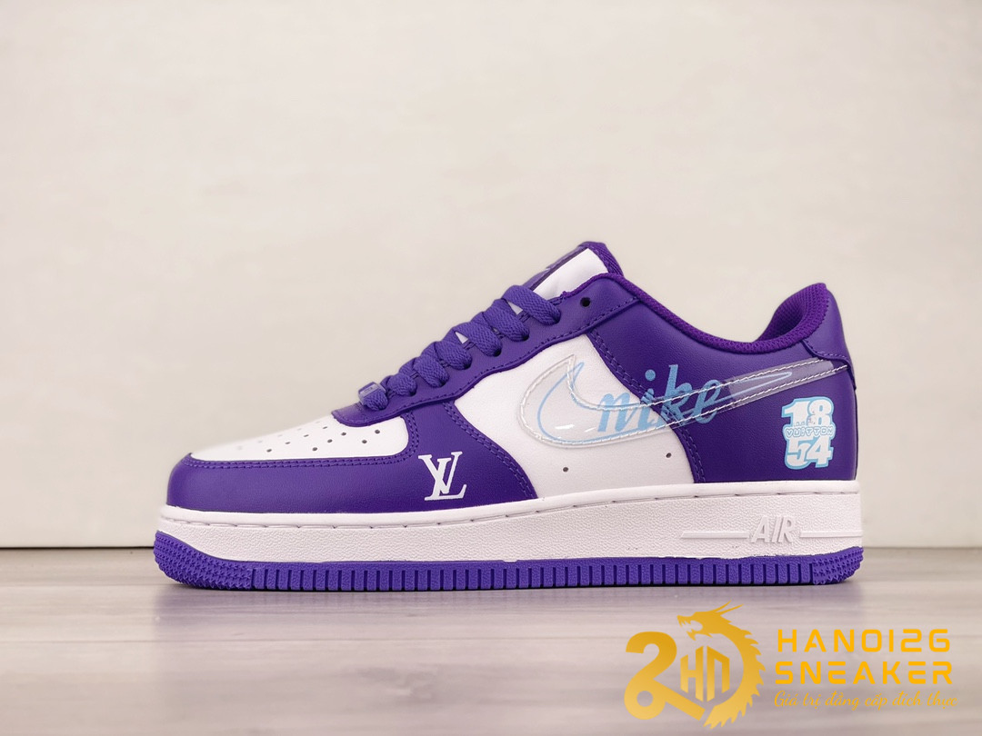 Giày LV x Top Nike Air Force 1 07 Low Dark Purple White