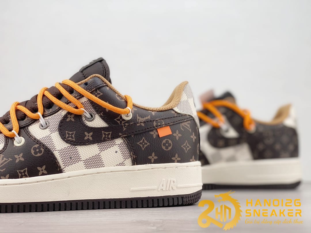 Giày NIKE AIR FORCE 1 LOW X LOUIS VUITTON BROWN Like Auth (2)