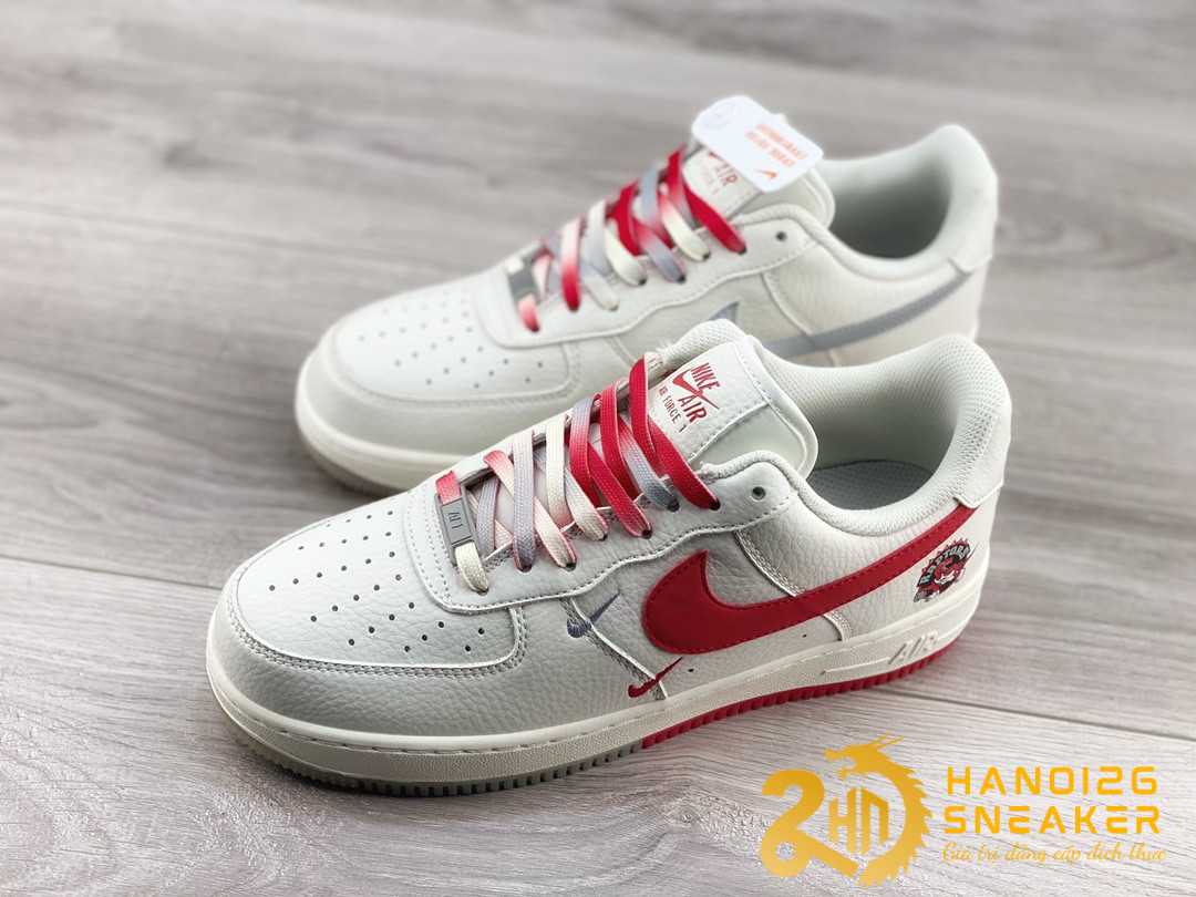 Giày Nike Air Force 1 07 Low Beige Grey Red (4)