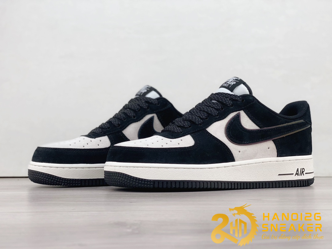 Giày Nike Air Force 1 07 Low Suede Black White (1)