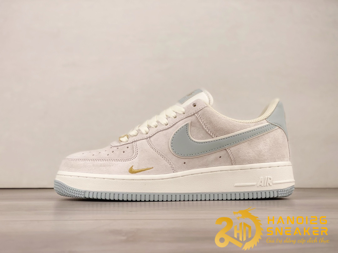 Giày Nike Air Force 1 07 Low Suede Blue Gold
