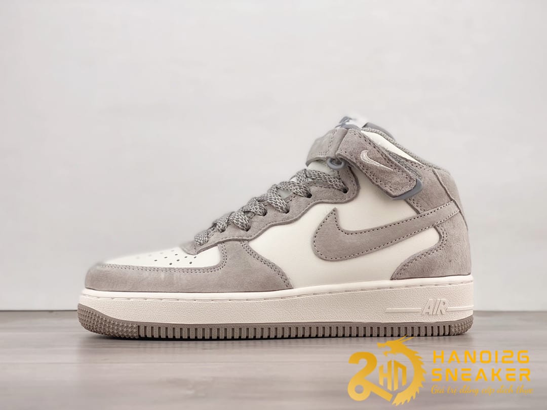 Giày Nike Air Force 1 07 Mid Beige Grey Cao Cấp