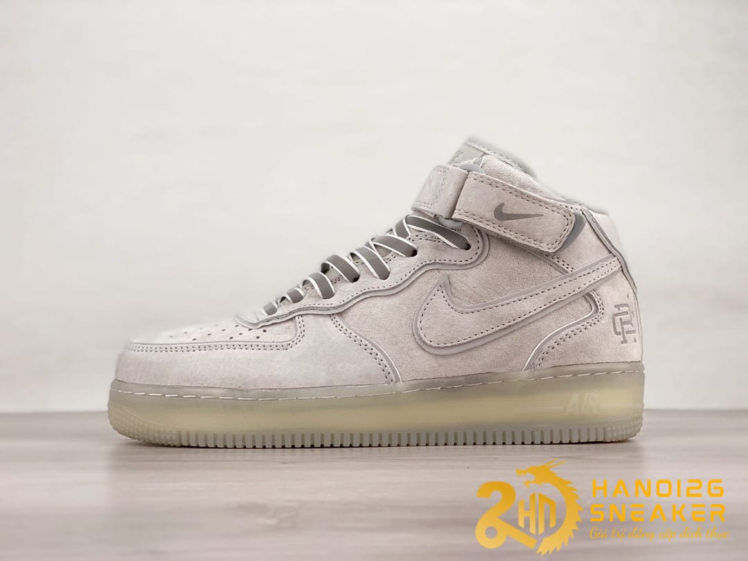 Giày Nike Air Force 1 07 Mid Grey Silver Reflective Cực Đẹp