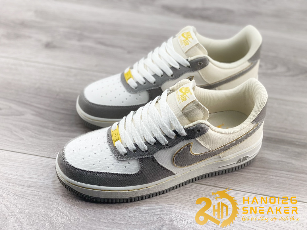 Giày Nike Air Force 1 Low Grey Metallic Gold White (4)