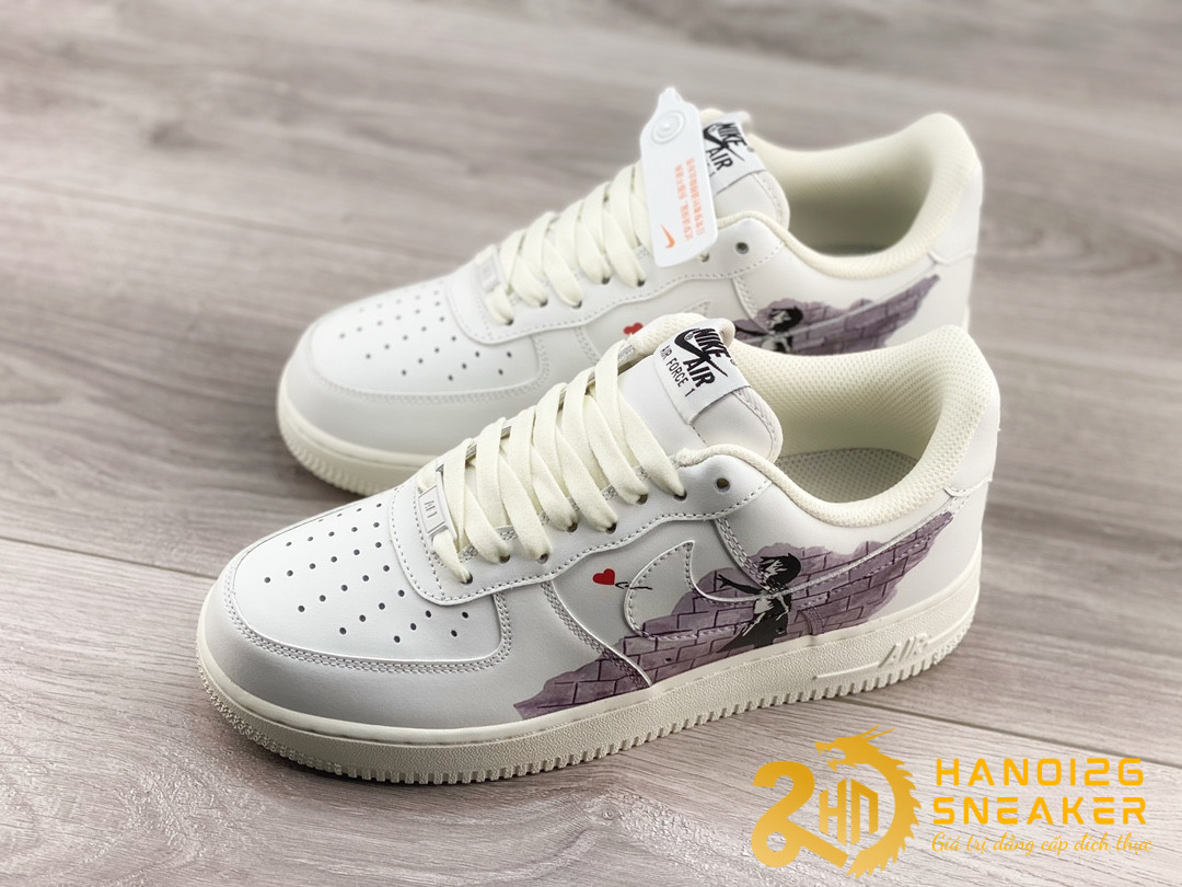 Giày Nike Air Force 1 Low Valentine'S Day White Black (2)