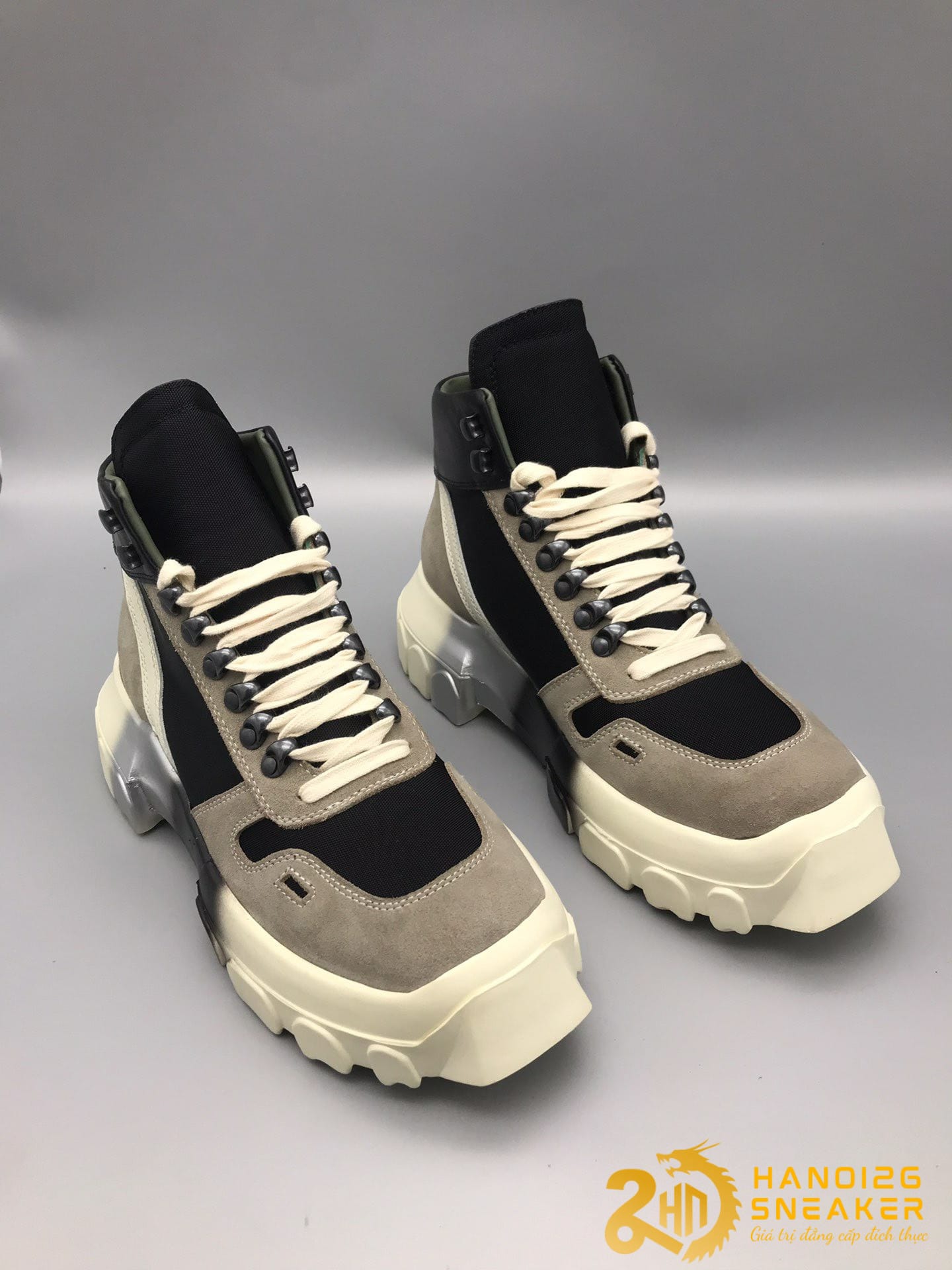 Giày Rick Owens Tractor Boots Black Dust Grey Like Auth