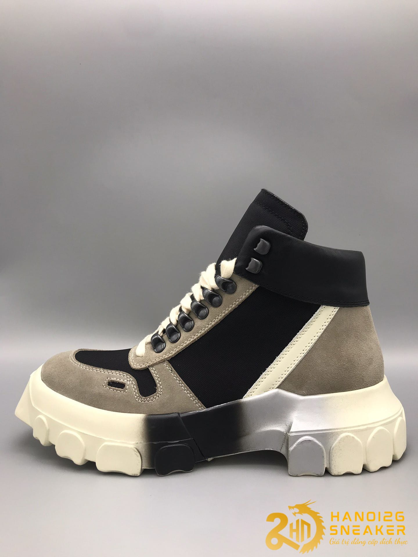 Giày Rick Owens Tractor Boots Black Dust Grey Like Auth
