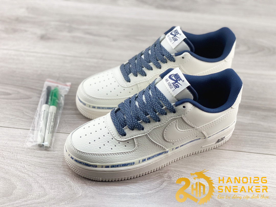 Giày Uninterrupted X Nike Air Force 1 More Than White Blue (1)