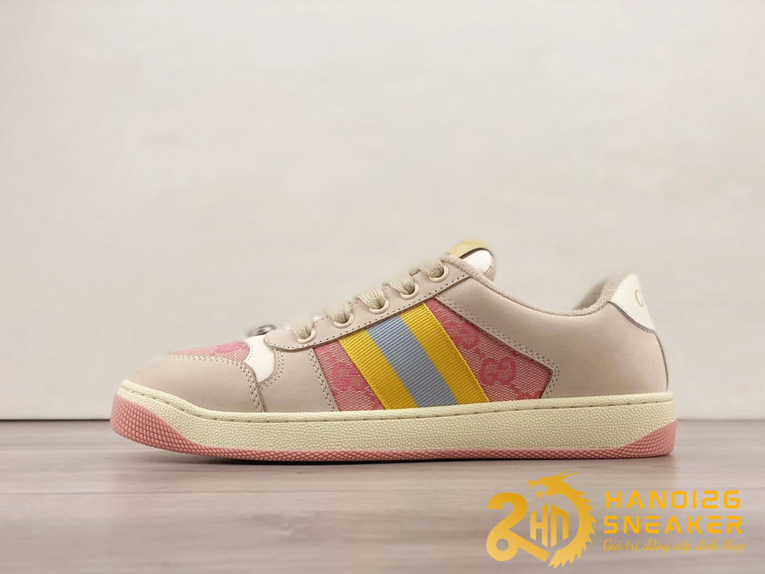 Giày Gucci Distressed Screener Pink Cao Cấp