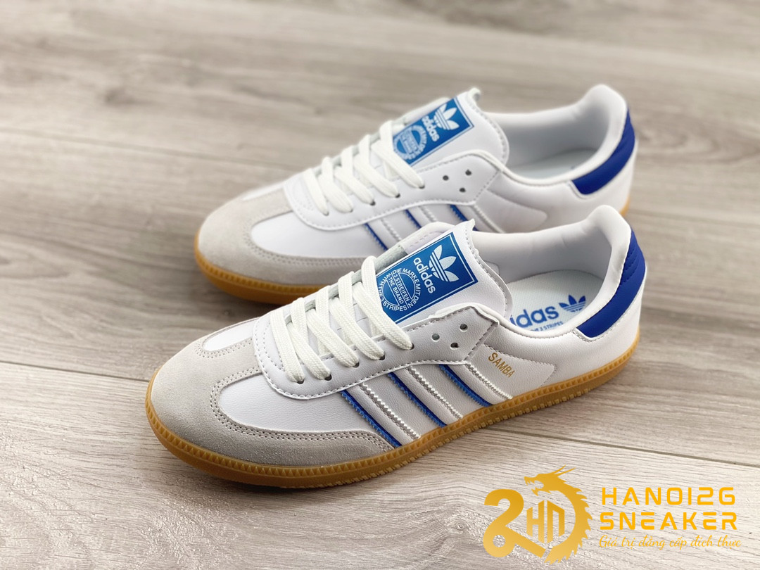Giày Adidas Samba Flat White Lucid Blue IG2339 (1)