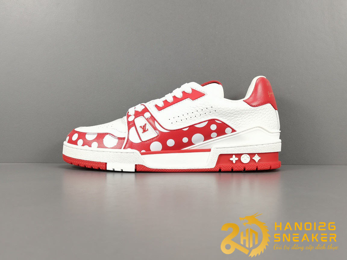 Giày LV Louis Vuitton Trainer Đỏ Chấm Bi Like Auth
