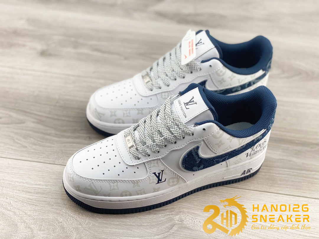 Giày LV X Nike Air Force 1 07 Low White Blue (1)