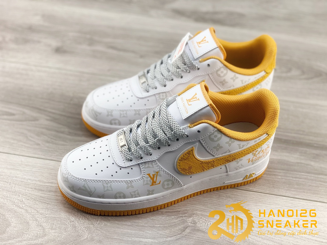 Giày LV X Nike Air Force 1 07 Low White Orange (1)