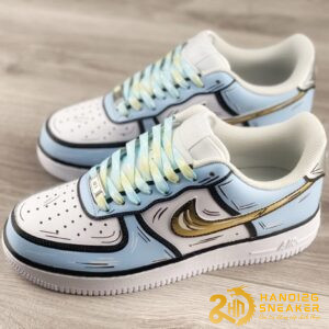 Giày Nike Air Force 1 07 Low White Blue Metallic Gold (1)