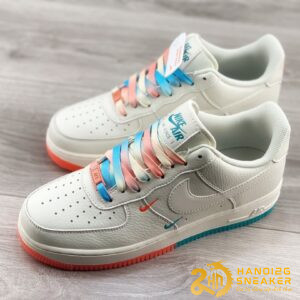 Giày Nike Air Force 1 07 SU19 Rice White Orange Blue CT1989 103 (1)