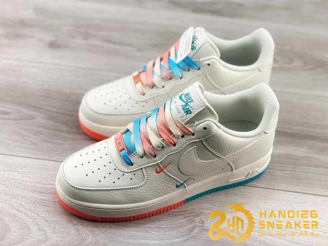 Giày Nike Air Force 1 07 SU19 Rice White Orange Blue CT1989 103 (1)