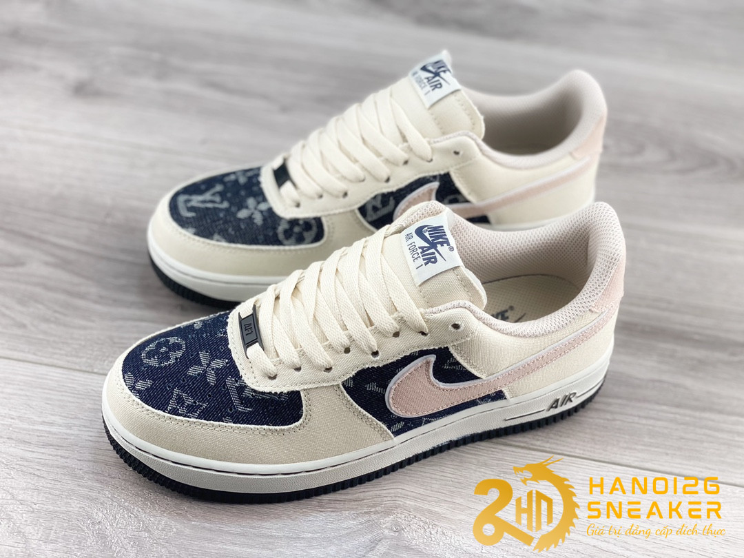 Giày Nike Air Force 1 Low Bone White Pink Dark Blue (1)
