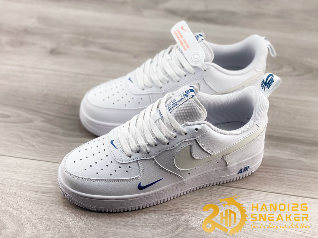 Giày Nike Air Force 1 Low Reflective Swoosh White Blue (1)