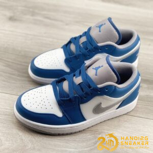 Giày Nike Air Jordan 1 Low GS True Blue Cement 553560 412 (1)