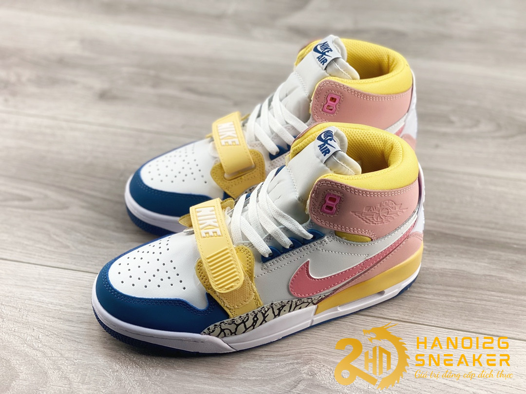 Giày Nike Air Jordan Legacy 312 White Coral Pink French Blue (1)