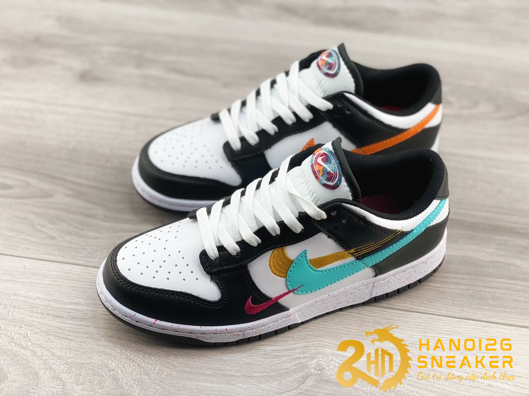 Giày Nike Dunk Low Multiple Swooshes White Washed Teal (1)