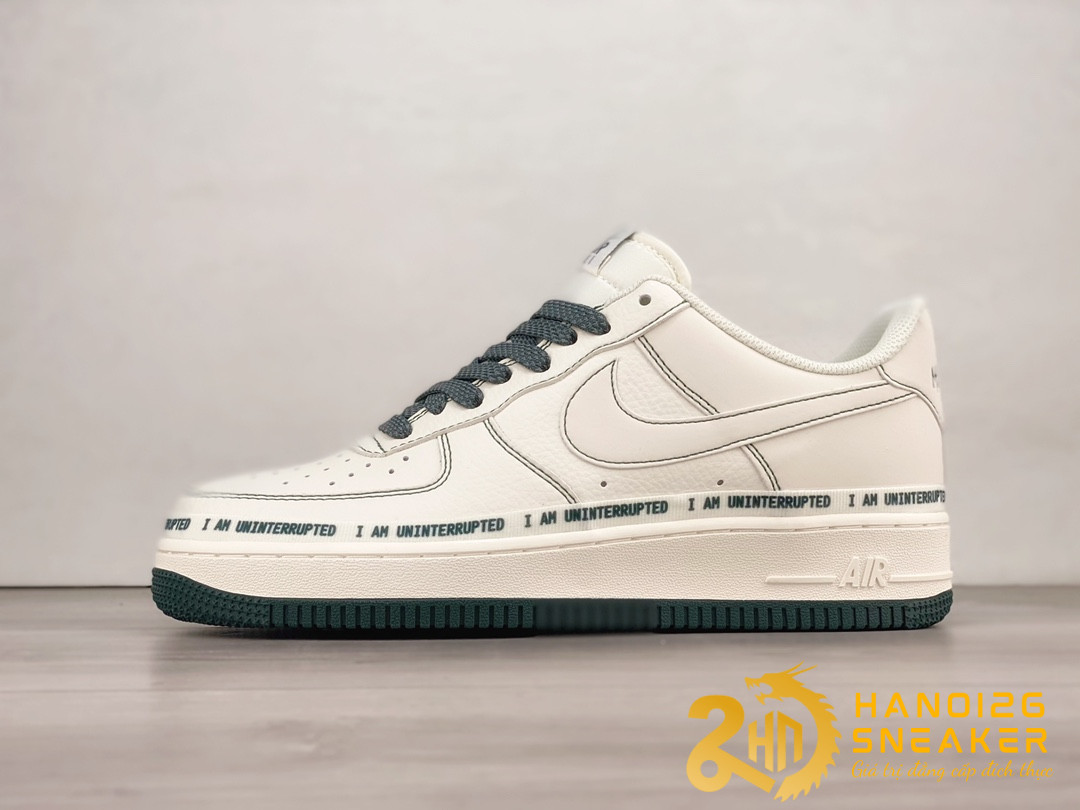 Giày Uninterrupted x Nike Air Force 1 Low More Than White Dark Green