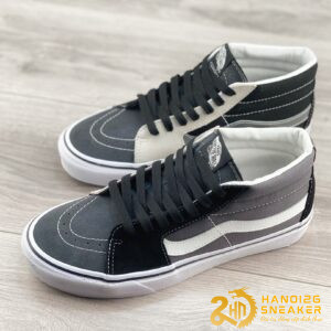 Giày Vans SK8 Mid Reissue Black White Grey (1)