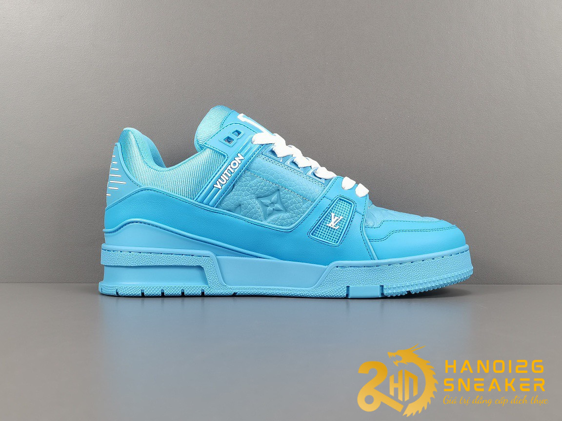 Giày LV LOUIS VUITTON TRAINERS Full Blue Cực Sang (6)