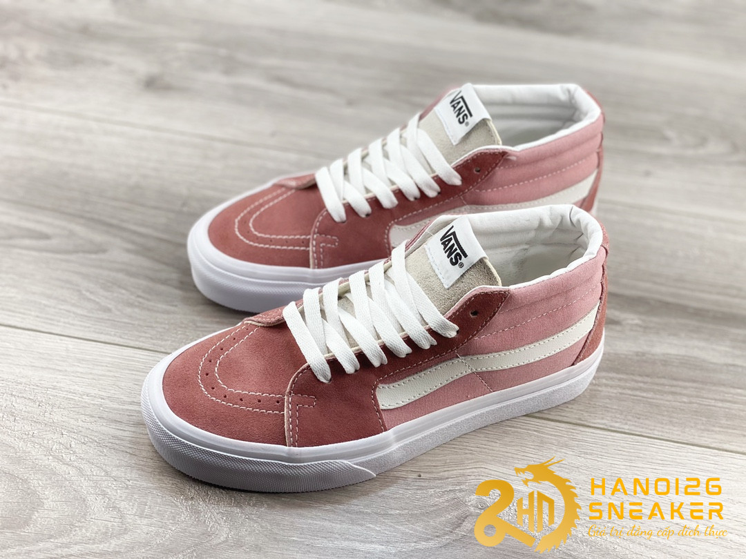 Giày Vans Sk8 Mid Pink Unisex Rose Red VN0A3WM360D (1)