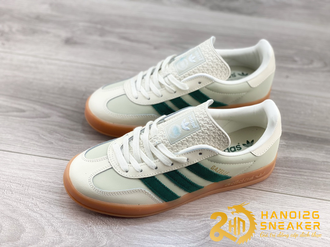 Giày Adidas Gazelle Indoor Off White Dark Green (1)