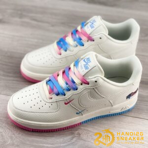 Giày Nike AF1 07 Sail Pink Blue Miami (1)