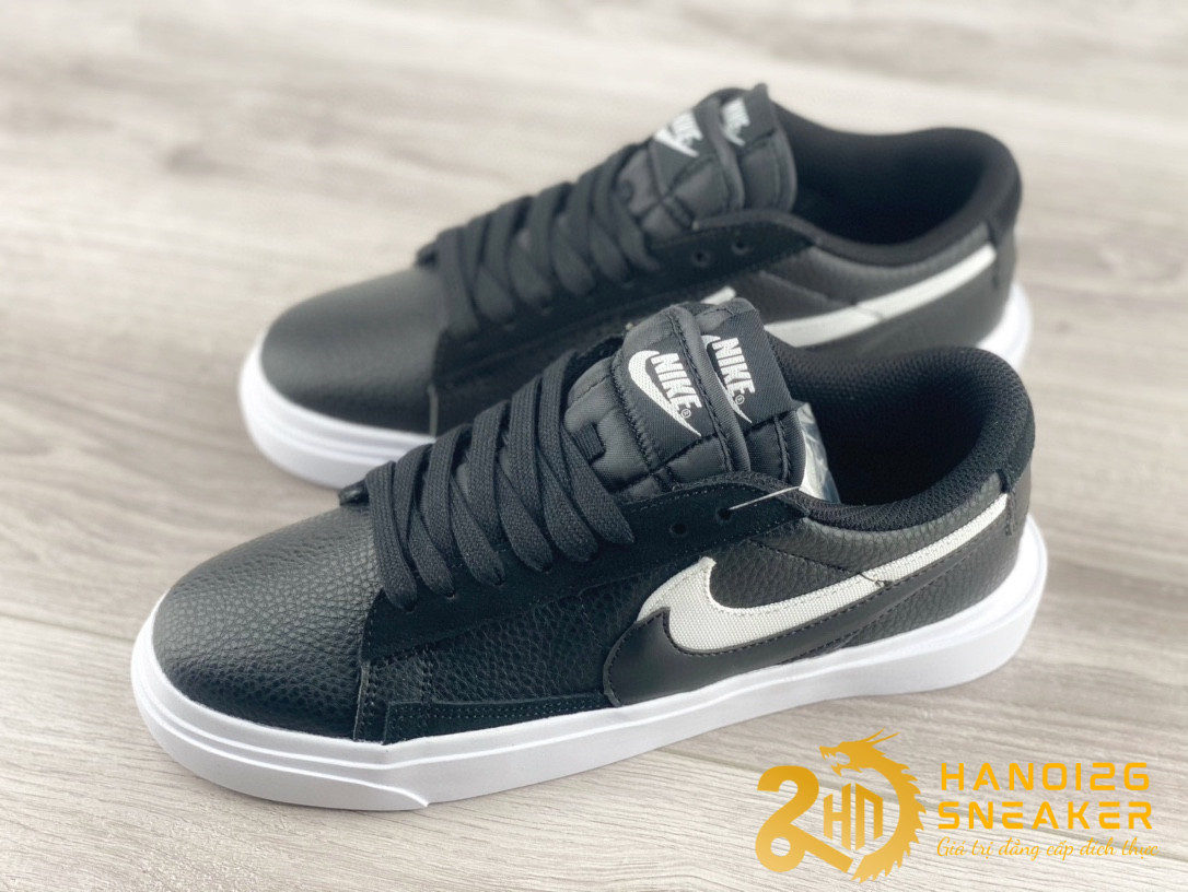 Giày Nike Blazer Low X Sacai Black White (1)