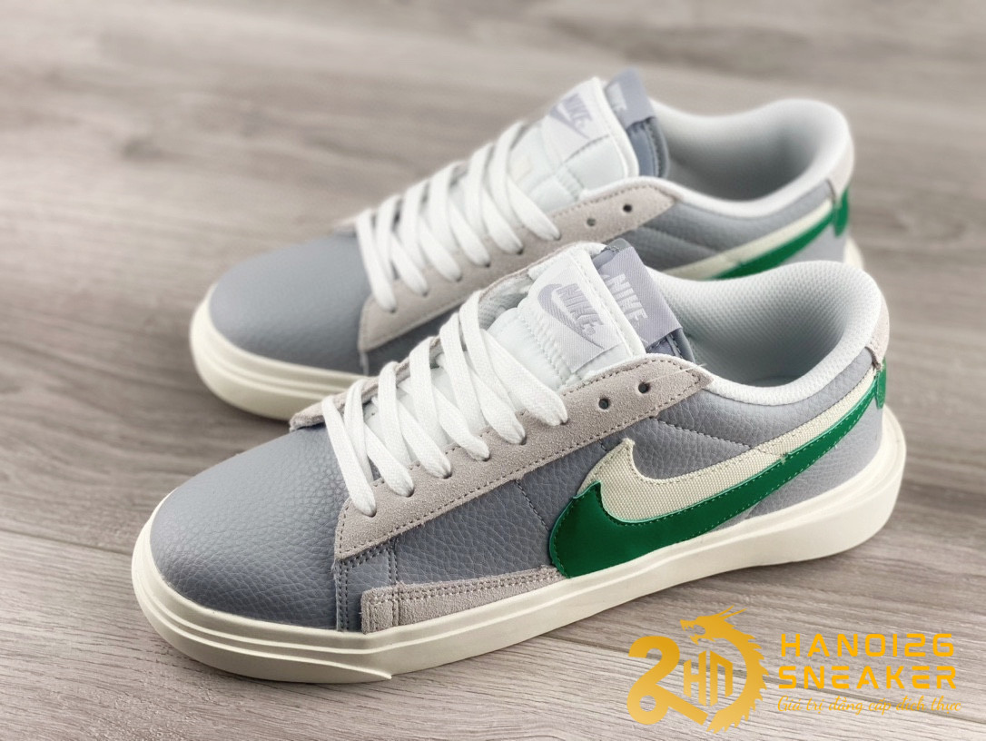 Giày Nike Blazer Low X Sacai Grey Green (1)